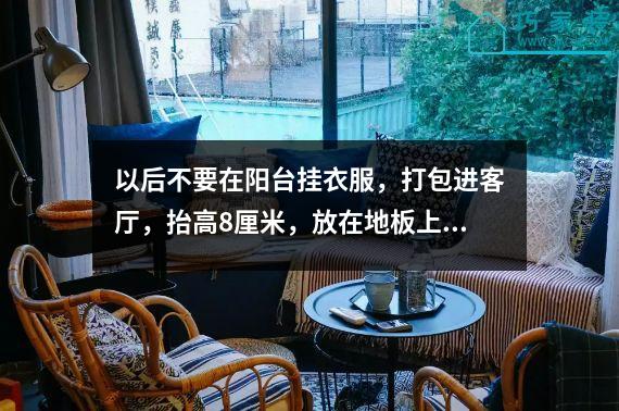 以后不要在阳台挂衣服，打包进客厅，抬高8厘米，放在地板上。喝茶聊天更休闲。