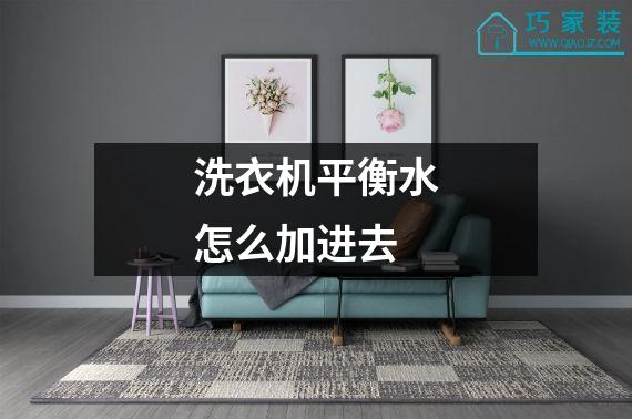 洗衣机平衡水怎么加进去